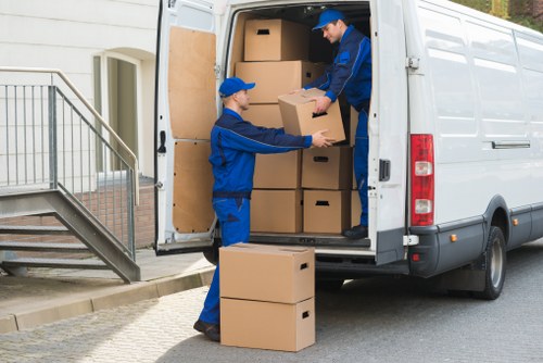 Removal company team planning a move in Notting Hill streets