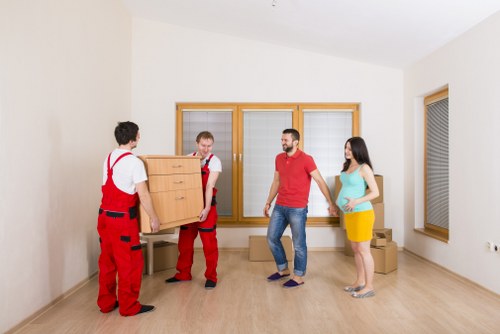 Moving day preparation in a Nottinghill home with organised boxes