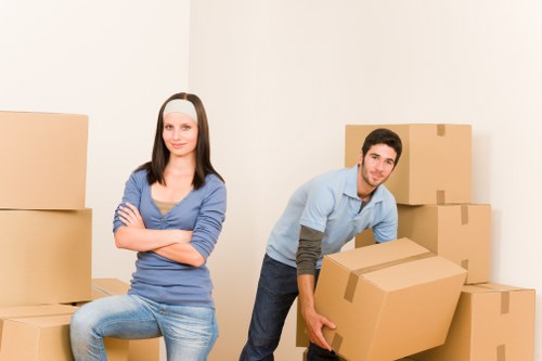Crew assessing moving risks before a house relocation