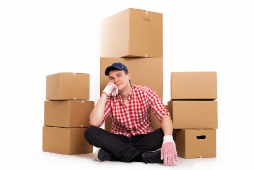 Workstations and office furniture prepared for relocation